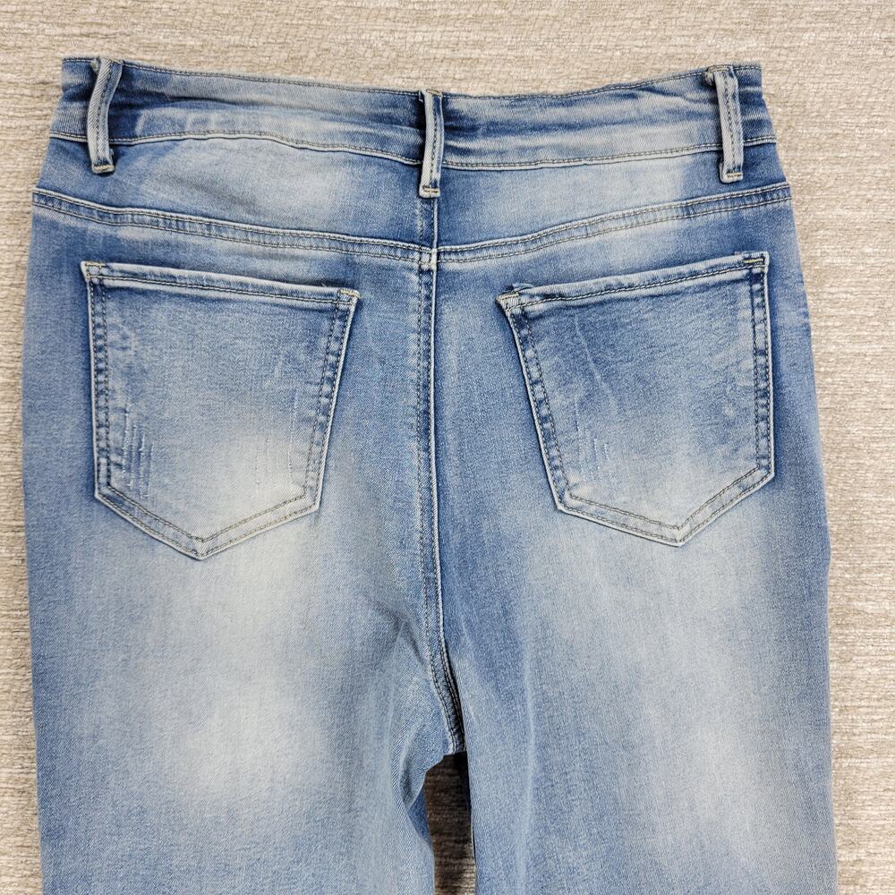 Elite Jeans Juniors 11/12 Flare Denim Distressed Fringe Hem Y2K Deadstock NWT - Picture 13 of 14